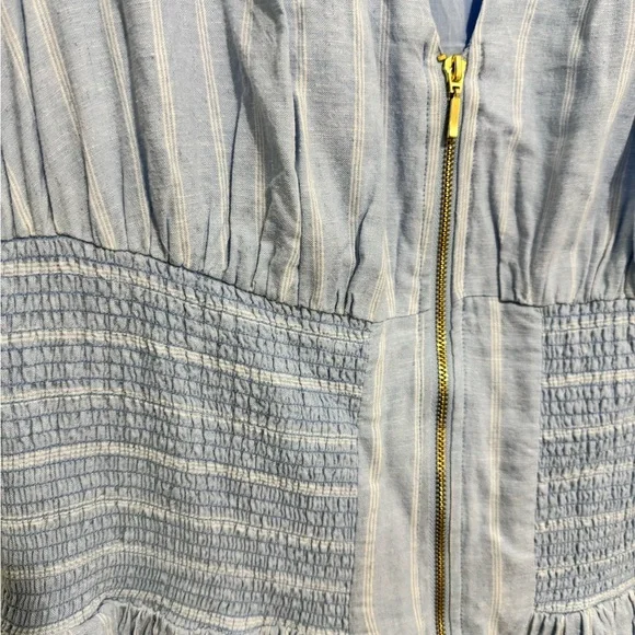 Anthropologie The Tommie Cap-Sleeve Smocked Front-Zip Shirt Dress Size 2X - Picture 4 of 9